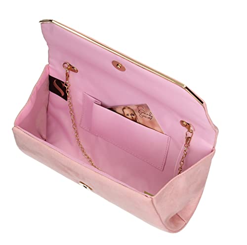 SwankySwans Suedette Anny Clutch, Sling Bag, Rose Color