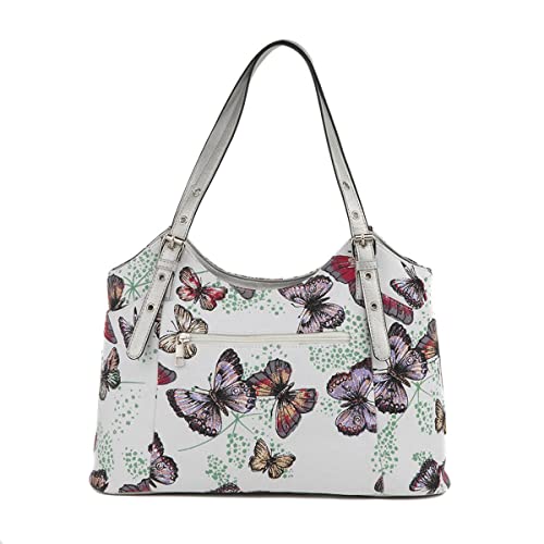 White Butterfly Shoulder Bag - Designer Handbag - Size 1