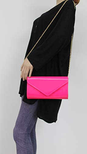 SwankySwans Alisa Fuchsia Pink Evening Clutch Bag
