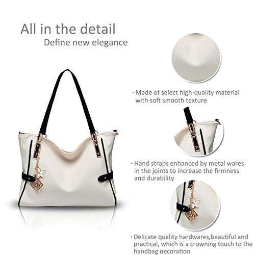 NICOLE&DORIS Fashion Shoulder Bag - White, Large