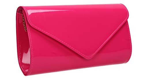 SwankySwans Alisa Fuchsia Pink Evening Clutch Bag