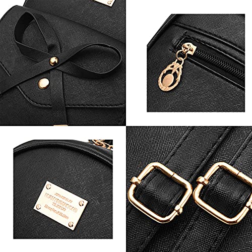 College Style Mini Backpack Purse with Bow Detail