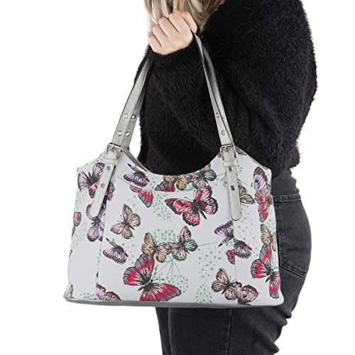 White Butterfly Shoulder Bag - Designer Handbag - Size 1