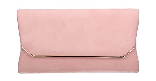 SwankySwans Suedette Anny Clutch, Sling Bag, Rose Color