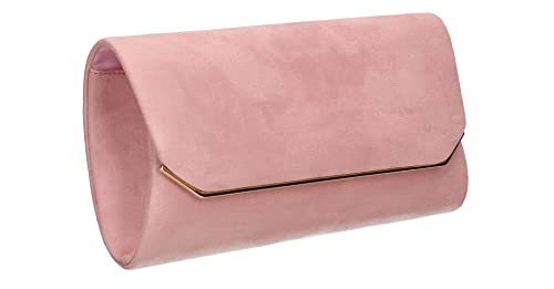 SwankySwans Suedette Anny Clutch, Sling Bag, Rose Color