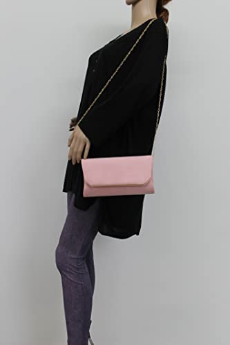 SwankySwans Suedette Anny Clutch, Sling Bag, Rose Color