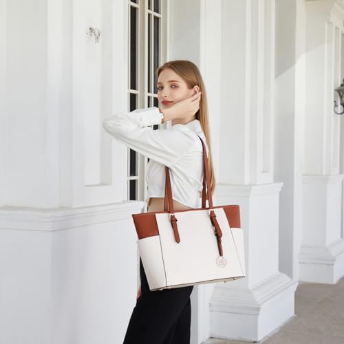 Miss Lulu Beige & Brown Tote Bag for Women
