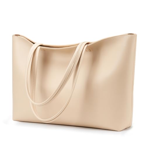 KALIDI Large Waterproof Tote Bag for Women in Beige