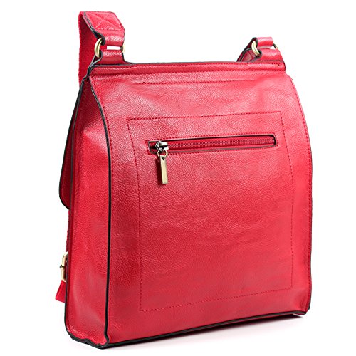 AOSSTA Women's Leather Cross-Body Messenger Bag Beige