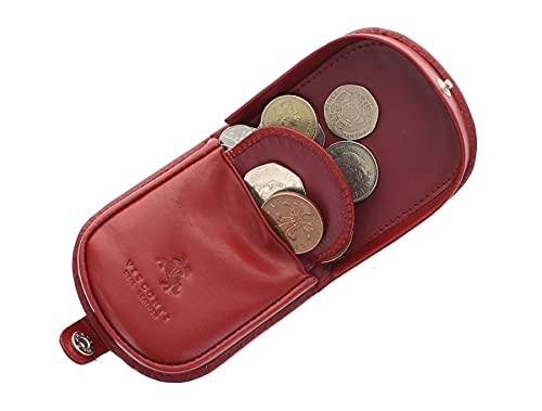 Visconti Monza Leather Tray Coin Purse in Red