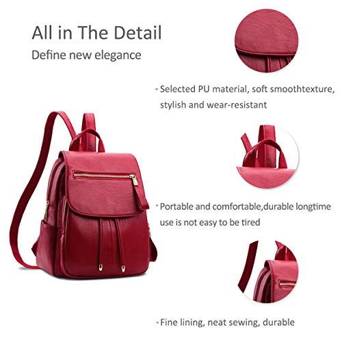 Nicole&Doris Mini Fashion Backpack - Wine Red