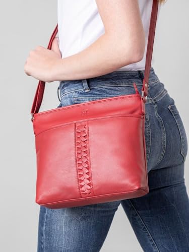 Lakeland Leather Farlam Crossbody Handbag for women in Red