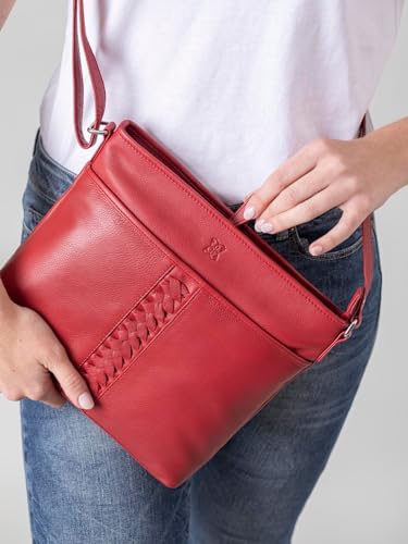 Lakeland Leather Farlam Crossbody Handbag for women in Red