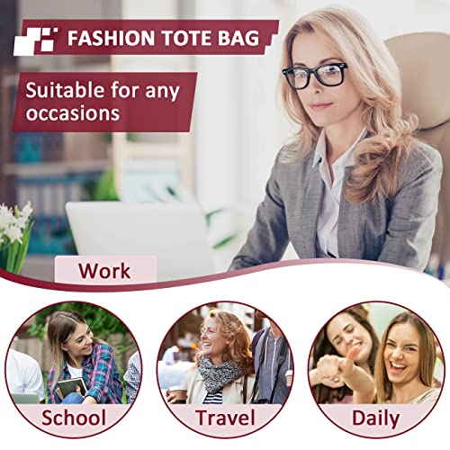 VASCHY Burgundy Faux Patent Leather Satchel Handbag