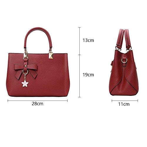 Womens Designer Handbag with Exquisite Metal Pendant