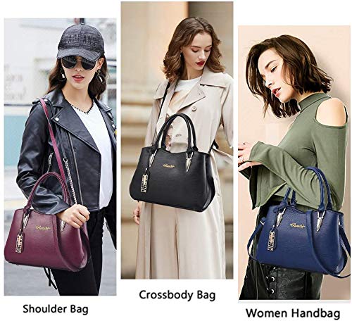 Red PU Leather Handbag for Work, Shopping, and Parties