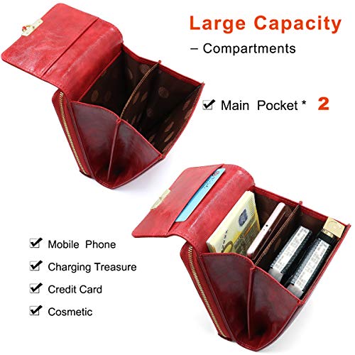 REETEE Retro small crossbody bag, red, ladies handbag