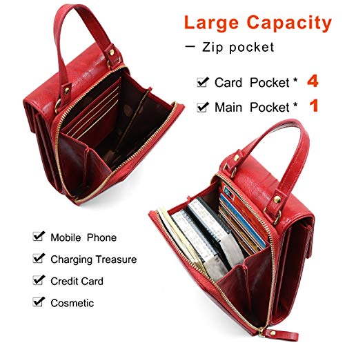 REETEE Retro small crossbody bag, red, ladies handbag