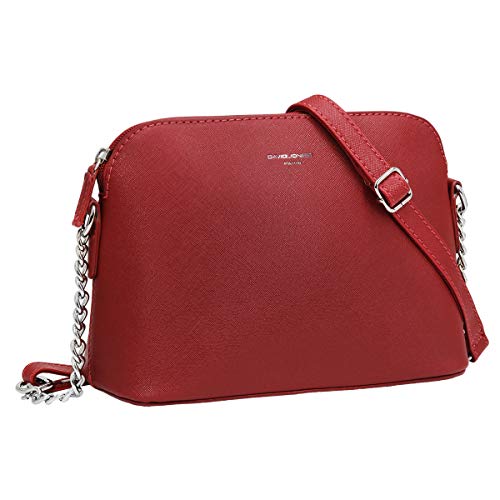 Red Designer Crossbody Bag - Chain Shoulder Handbag
