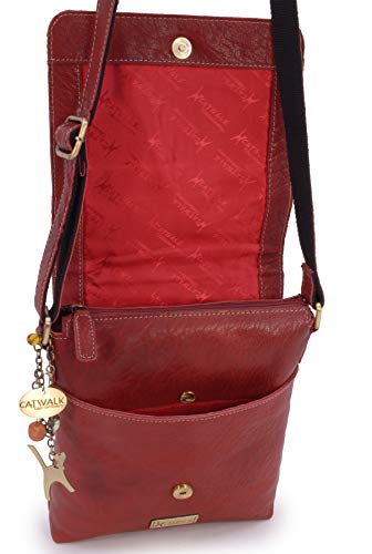 Catwalk Collection Women's Leather Anti Theft Crossbody Bag
