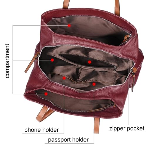 S-ZONE Damen Soft Leather Shopper Shoulder Bag 13