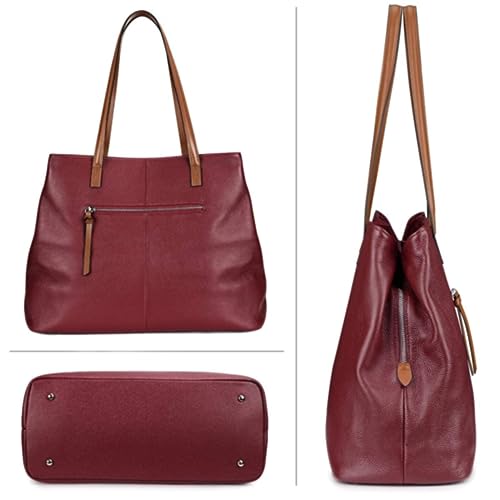 S-ZONE Damen Soft Leather Shopper Shoulder Bag 13