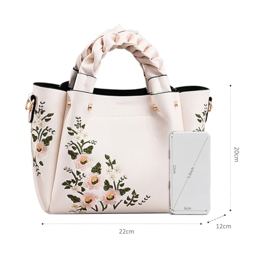 NICOLE & DORIS Elegant Embroidered Bucket Bag