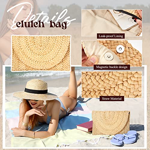 Summer Handbag Set: Stroh Clutch & Shoulder Bag