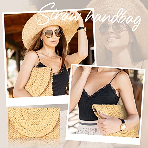 Summer Handbag Set: Stroh Clutch & Shoulder Bag