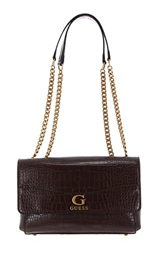 Brown Guess Nell Croc Designer Satchel for Women