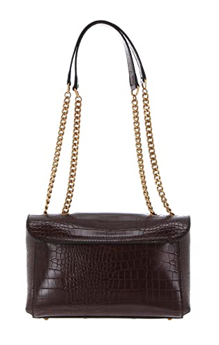 Brown Guess Nell Croc Designer Satchel for Women