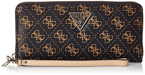 GUESS Noelle Brown Logo Large Zip Around Wallet