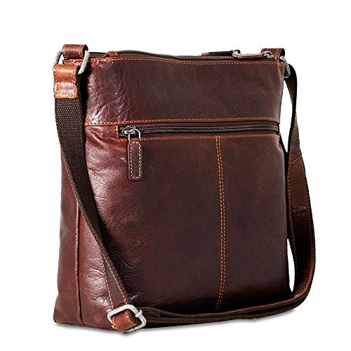 Voyager Crossbody Brown Leather Hobo Bag by Jack Georges