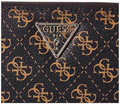 GUESS Noelle Brown Logo Large Zip Around Wallet