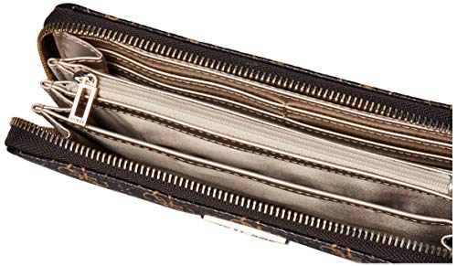 GUESS Noelle Brown Logo Large Zip Around Wallet