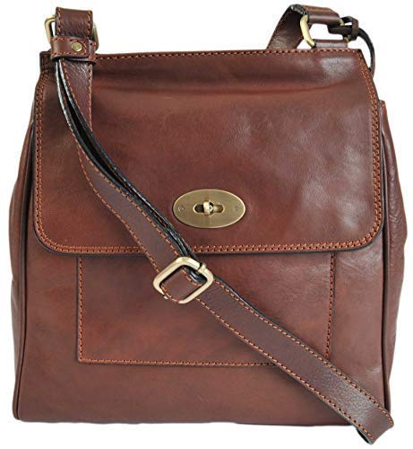 Gianni Conti Italian Leather Crossbody Satchel Bag