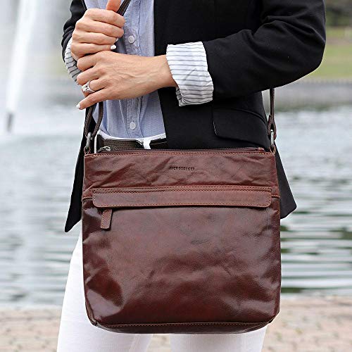 Voyager Crossbody Brown Leather Hobo Bag by Jack Georges