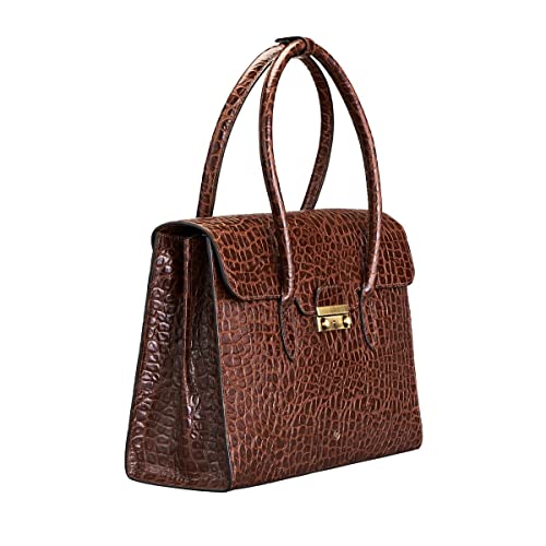 Luxury Italian Leather Business Tote Bag - Choc Brown