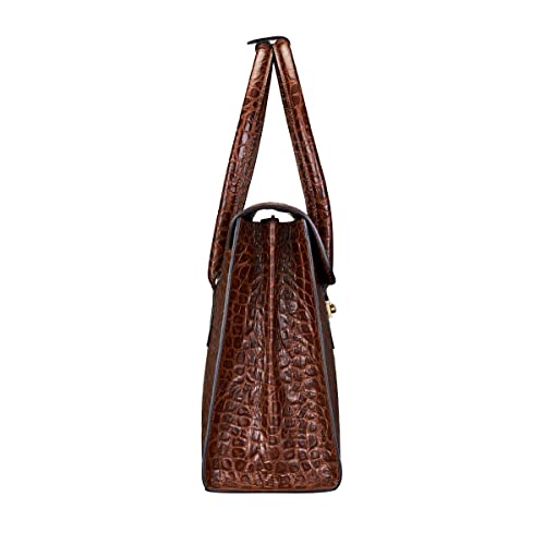 Luxury Italian Leather Business Tote Bag - Choc Brown