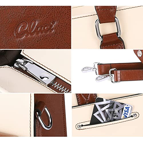 CLUCI Vintage Oil Wax Leather Women's Briefcase