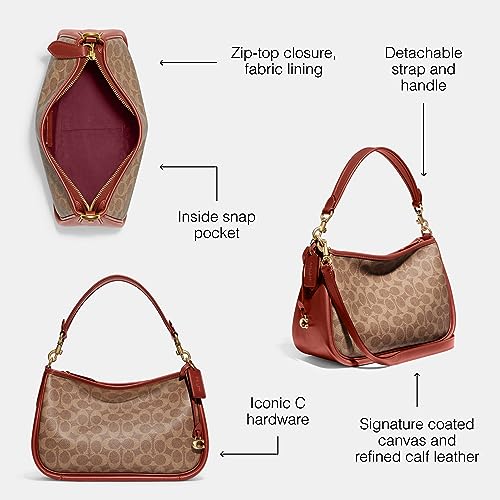 COACH Signature Cary Crossbody in Coated Canvas Tan