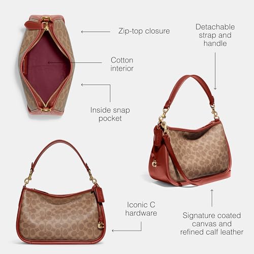 COACH Signature Cary Crossbody in Coated Canvas Tan