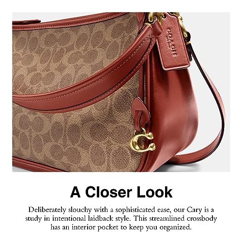 COACH Signature Cary Crossbody in Coated Canvas Tan