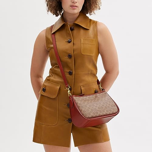 COACH Signature Cary Crossbody in Coated Canvas Tan