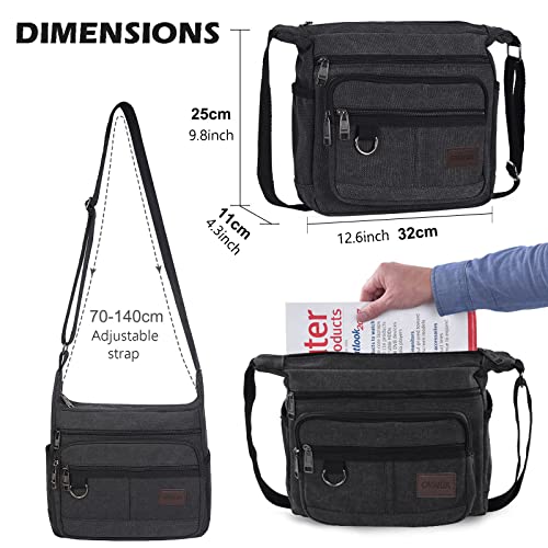 OVAKIA Retro Canvas Cross Body Man Bag