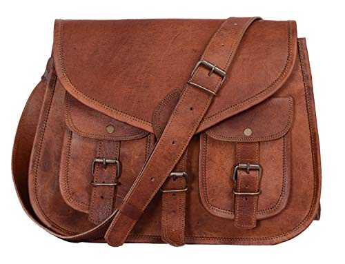 14" Leather Crossbody Shoulder Bag - Designer Handbag