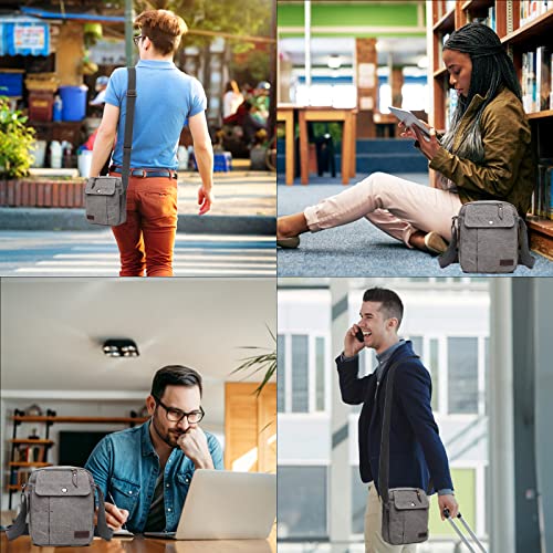 Kono Canvas Men's Small Messenger Bag with Multi-Pockets