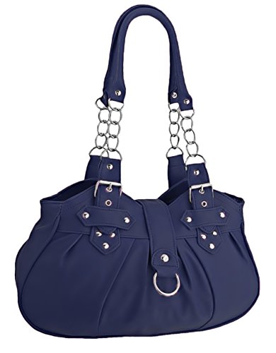 EyeCatchBags - Huron Navy Faux Leather Shoulder Handbag