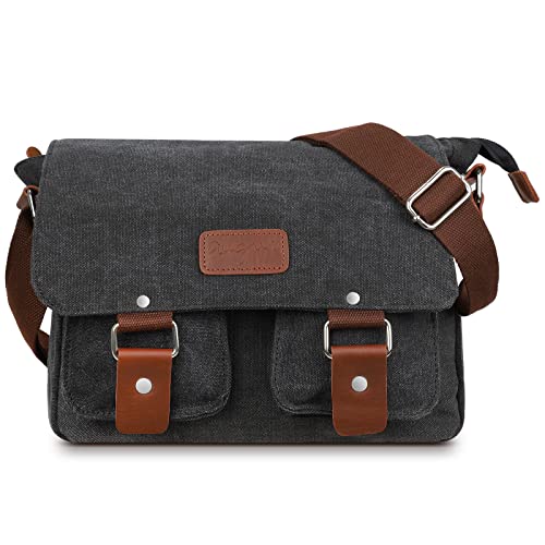 Canvas Leather Messenger Bag - 14" Laptop Satchel