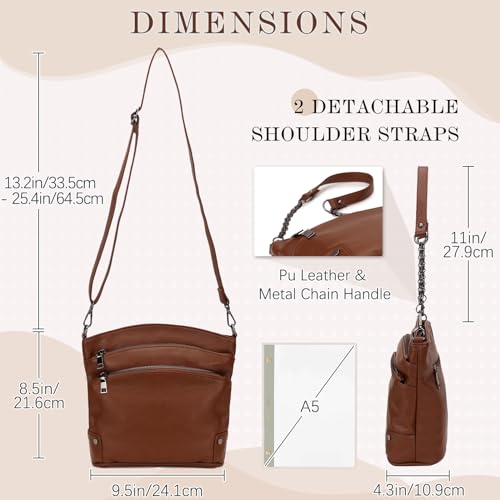 Brown Tassel Crossbody Bag for Women